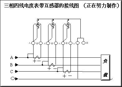 三相四線電能表帶互感器的接線圖