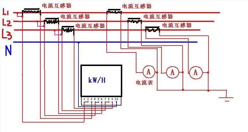 威勝DTS343-3有功電能表接線圖