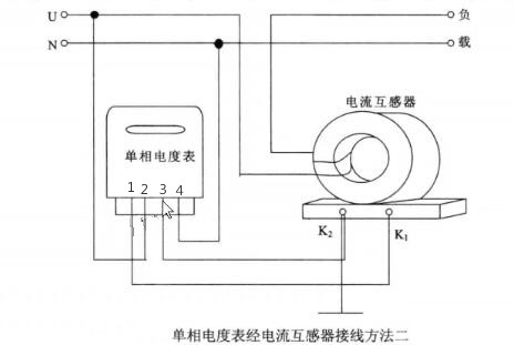 單相電表帶互感器接線圖