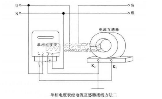 單相電表經電流互感器的接法